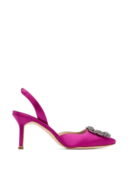 Pantofi cu toc Manolo Blahnik slingback roz