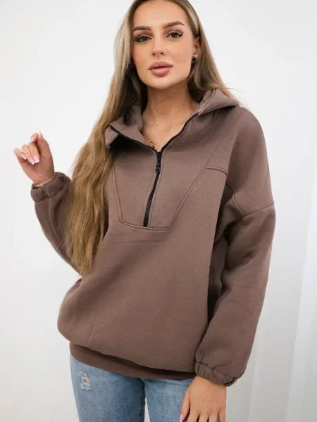 Hanorac cu glugă Kesi maro