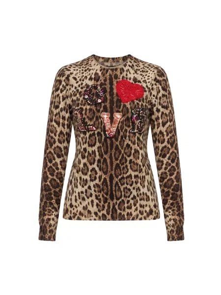 Sweter Dolce And Gabbana wełniany brązowy