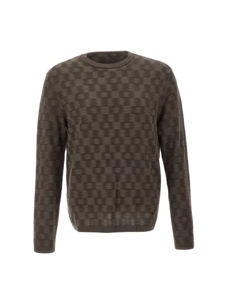 Sweter Emporio Armani wełniany brązowy