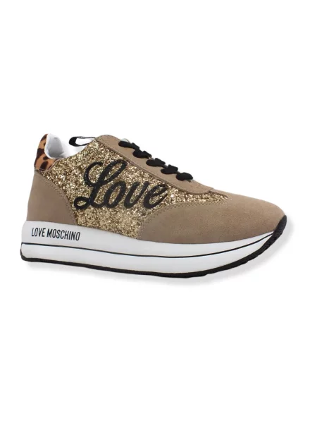 Sneakersy Moschino skórzane żółte