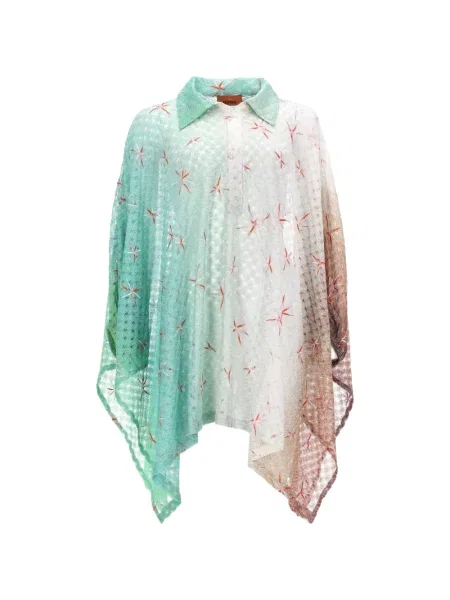 Top Missoni cu model floral tricotate verde