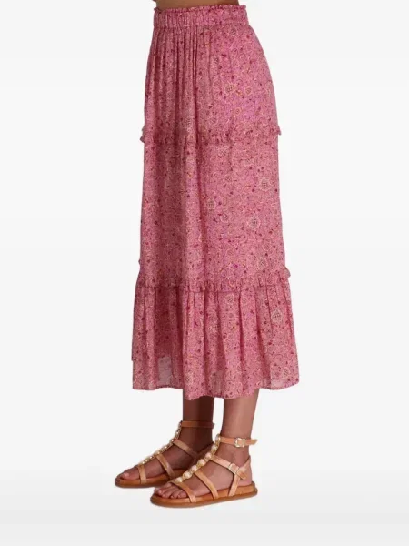 Fusta maxi Isabel Marant cu imagine lungă roz