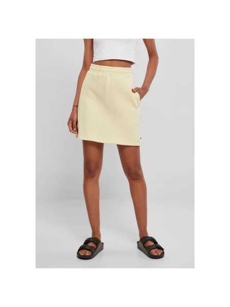 Spódnica mini Urban Classics frotte żółta