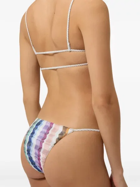 Bikini Missoni tricotate alb