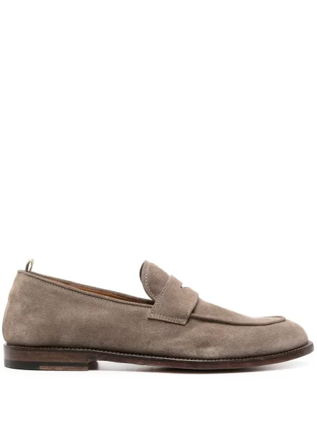 Pantofi loafer Officine Creative din piele de căprioară slip-on maro