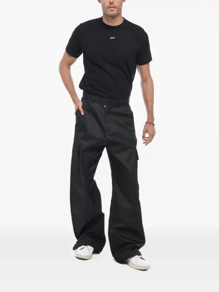Pantaloni cargo Off-white cu autograf alb