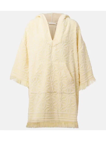 Sukienka Zimmermann z kapturem frotte żółta