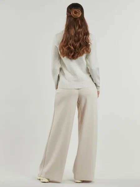 Pulover Vila cu decolteu în V bej