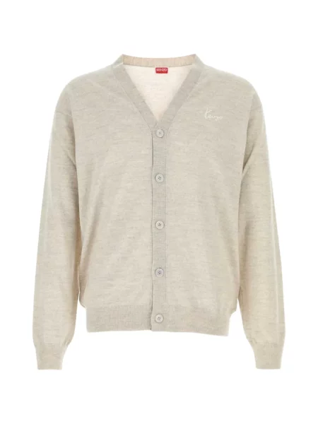 Cardigan Kenzo cu broderie de lână gri