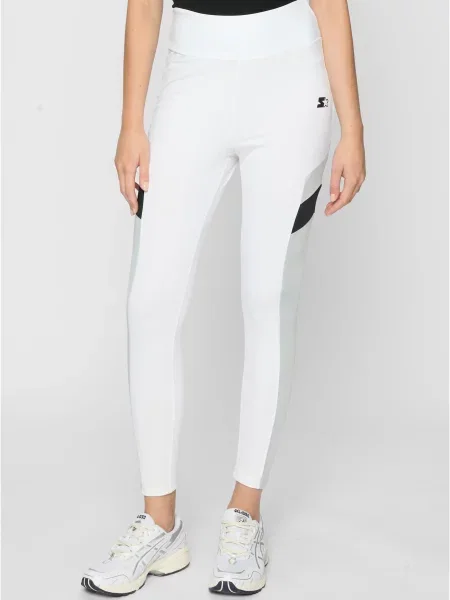 Leggings Starter Black Label cu talie înaltă alb