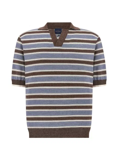 Tricou polo Paul & Shark tricotate albastru