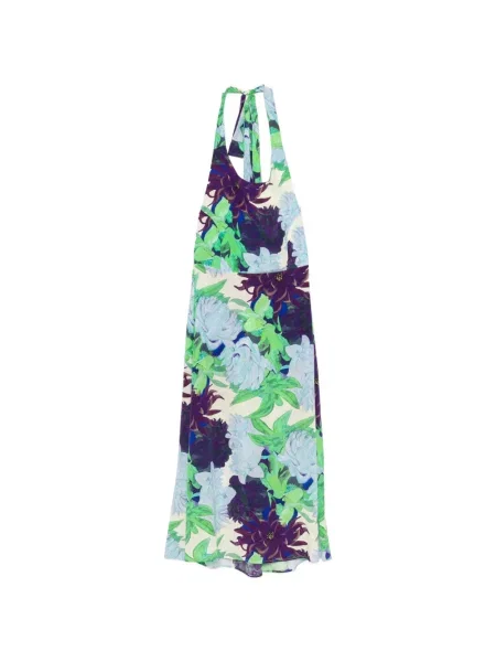 Rochie maxi Psophia cu model floral cu imagine cu gât halter