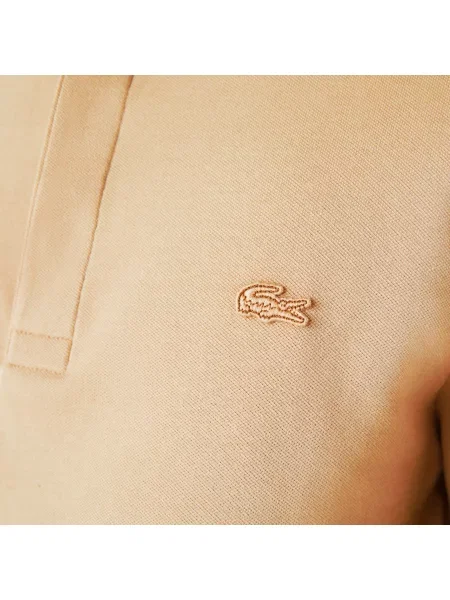 Lacoste Koszulka Polo Z Długim Rękawem Paris Classic Fit Stretch beżowa