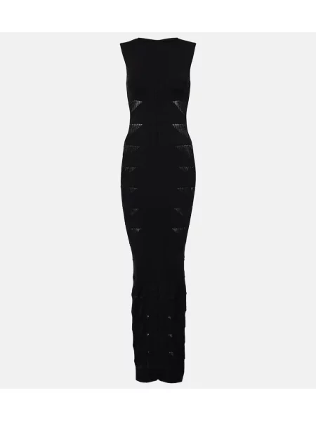 Rochie maxi Rick Owens din jerseu de costum negru