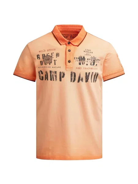CAMP DAVID Póló narancs / melír fekete