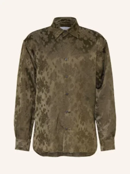 Dries Van Noten Koszula Żakardowa Comfort Fit gruen oliwkowa
