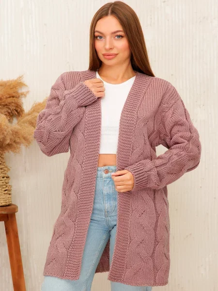 Кардиган MarSe вовна/поліестер рожевий