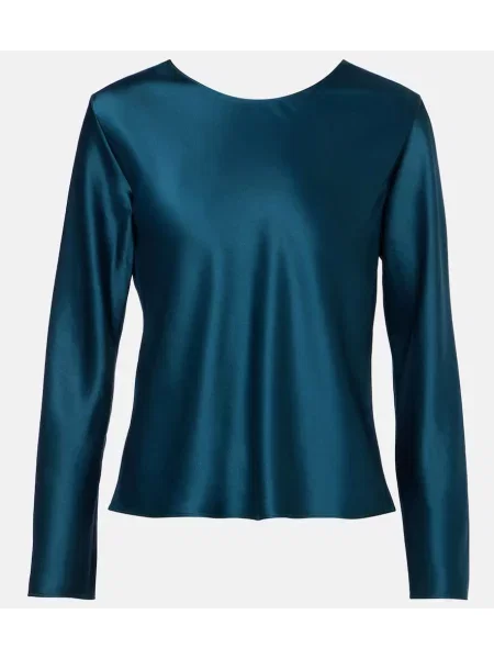 Top Leset din satin albastru