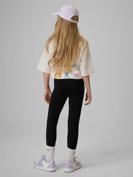 Legginsy dzianinowe dziewczęce 4F czarne