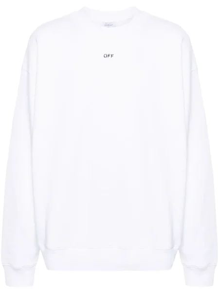 Hanorac Off-white cu broderie alb
