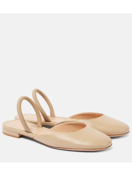 Balerini Gianvito Rossi din piele bej