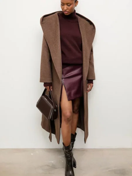 Vuneni kaput Answear.LAB smeđa