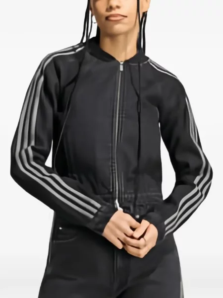 Geacă Adidas alergare cu cordon cu glugă verde