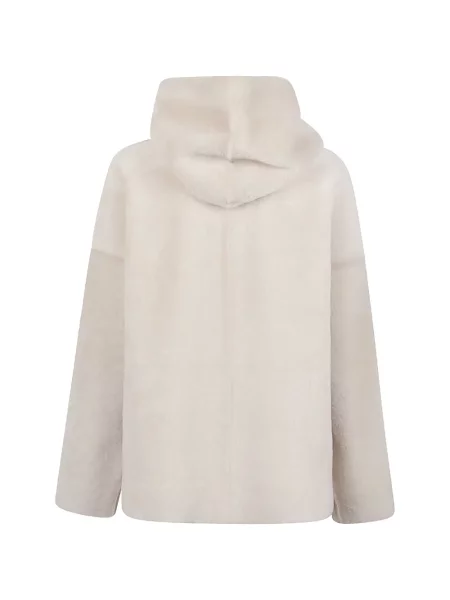 Reversibil palton Enes din piele alb