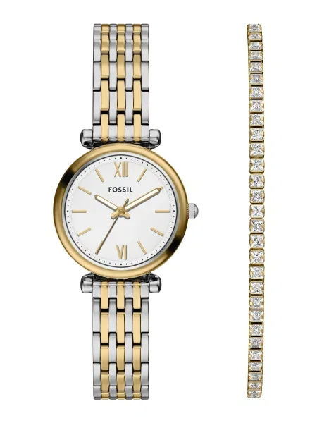 FOSSIL Ceas analogic Carlie / argintiu auriu