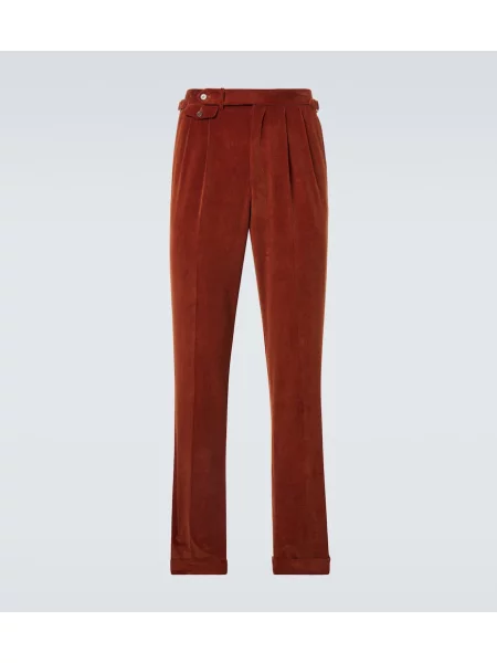 Pantaloni Dunhill de catifea cord portocaliu