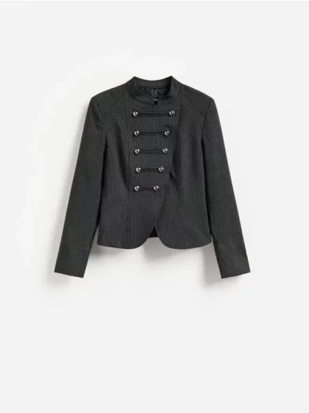 Reserved Sacou în stil Napoleon multicolor