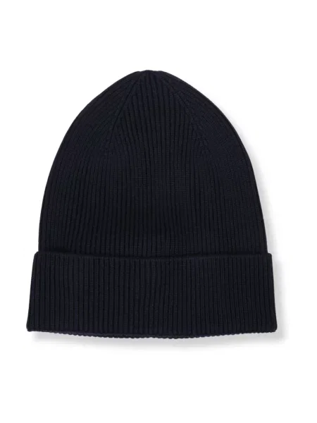 Czapka Moncler wełniana z logo niebieska