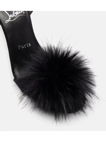 Sandale Christian Louboutin din satin negru
