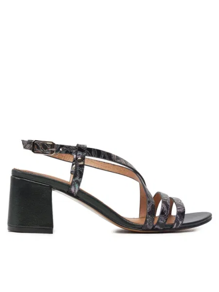 Кожени сандали Maciejka с нисък ток зелено