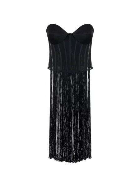 Топ Elisabetta Franchi с ресни от тюл черно