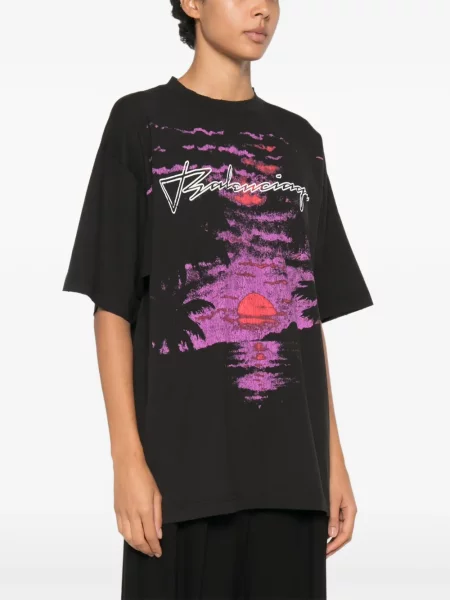 Tricou Balenciaga cu imagine negru