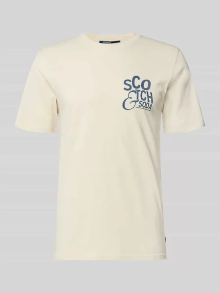 Koszulka z nadrukiem logo krój regular fit Scotch & Soda