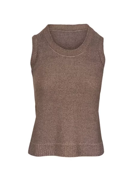 Top Kinross Cashmere din cașmir maro