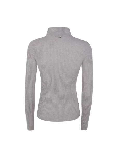 Sweter z golfem Twinset wełniany do golfa szary