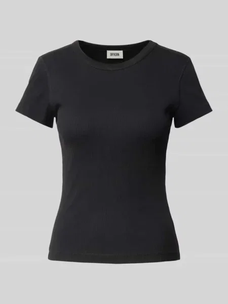 T-shirt o kroju slim fit z okrągłym dekoltem model ‘KOALE’ Drykorn czarna