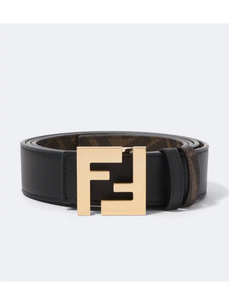 Cu centură reversibil curea Fendi din piele negru