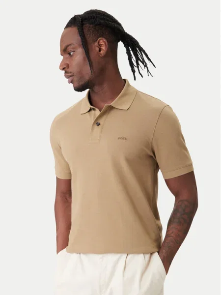 BOSS Tricou polo Pallas kaki