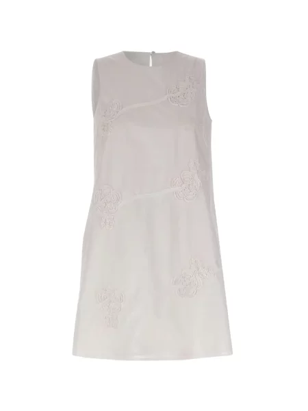 Rochie mini Marella cu model floral de costum alb