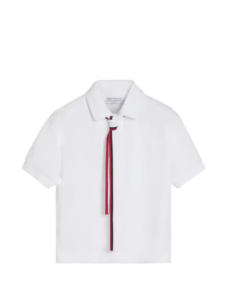 Koszulka polo dziecięca Brunello Cucinelli biała