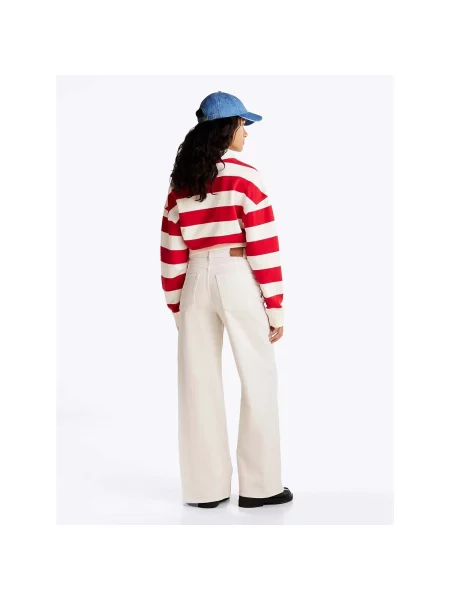 Široké džínsy Tommy Jeans biela