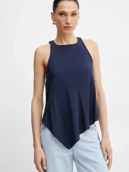 Patrizia Pepe bluzka granatowy gładka