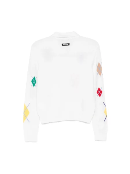 Długi sweter Msgm z długim rękawem biały
