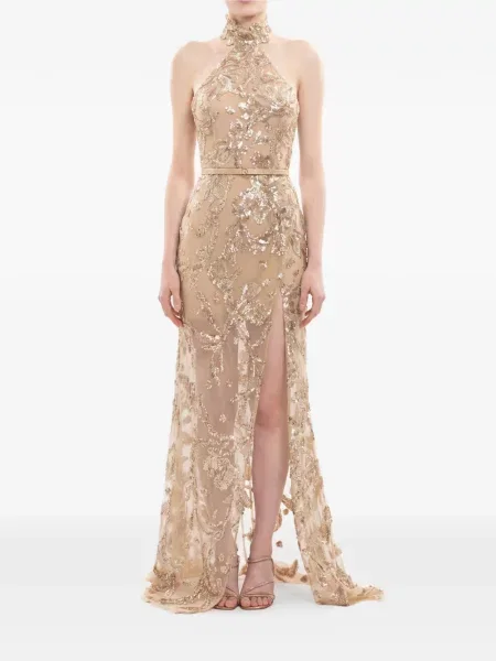 Rochie maxi Saiid Kobeisy cu paiete cu gât halter