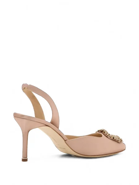 Pantofi cu toc Manolo Blahnik cu cataramă roz